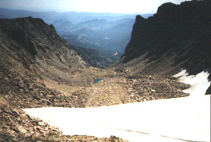 Looking down from Tyndall glacier